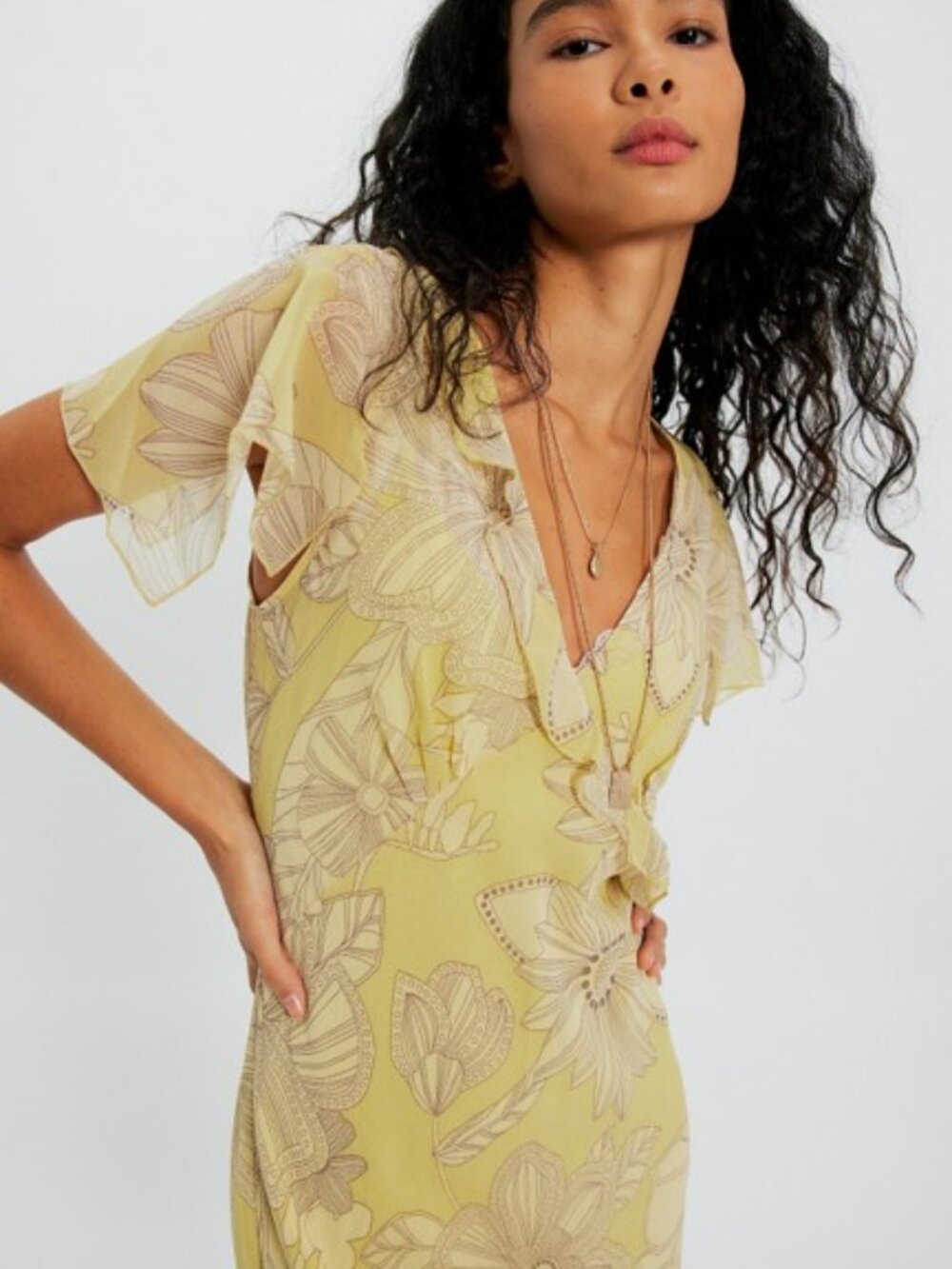 🌟NWT Free People Moonlight Maxi Dress in Citron Yellow - Size 4🌟
